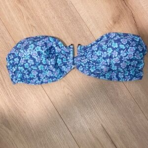 NWOT Floral Blue Bandeau Swim Top.